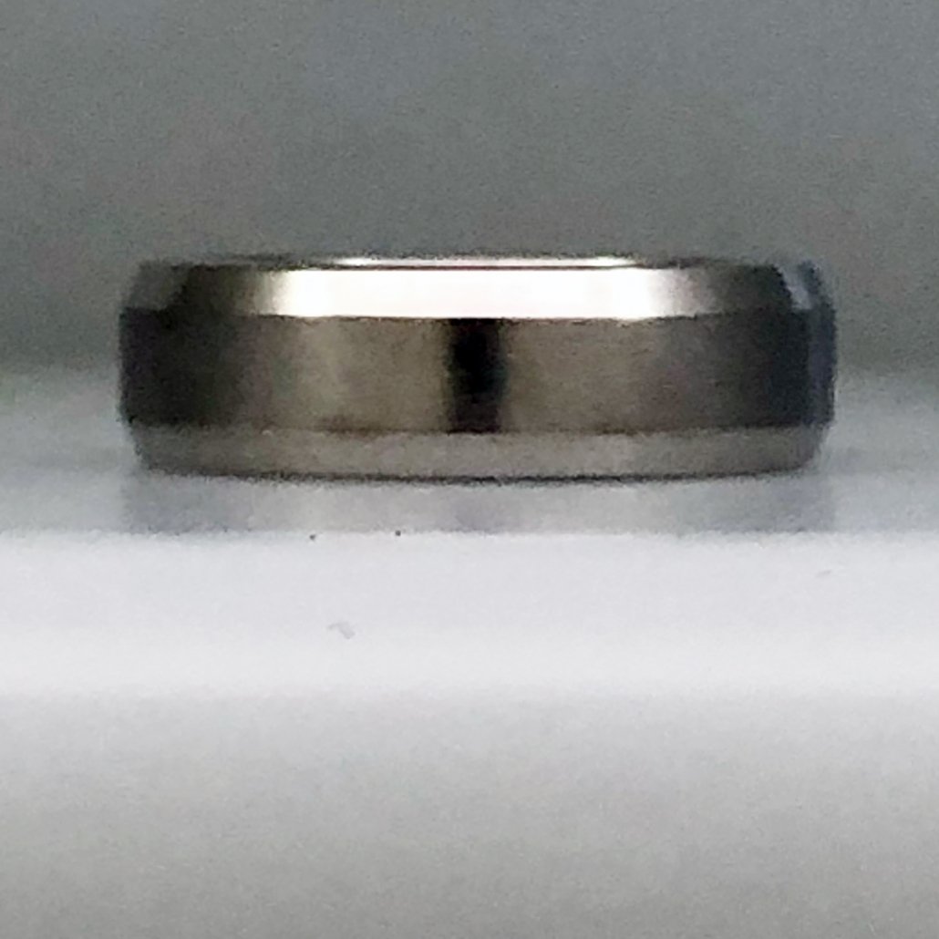 Men S Mm Platinum Wedding Band With Beveled Edge Grants Jewelry