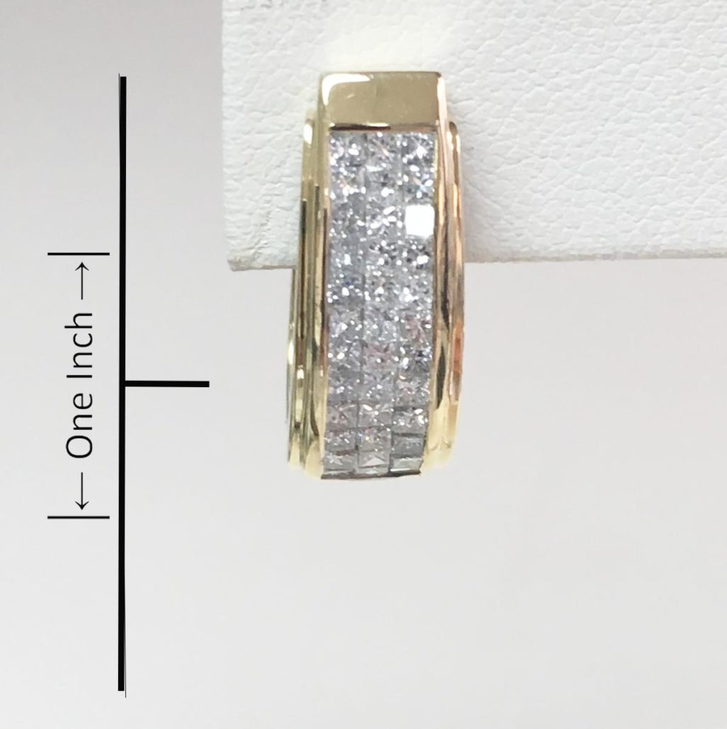 Diamond Hoops, Invisible Setting, Floating Diamonds, Yellow Gold, Hinged Hoop Earring, Holiday Gifts, 20 Days of Diamonds