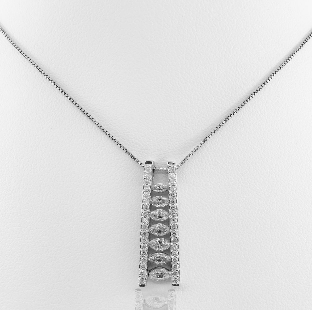 14 kwg diamond ladder pendant, fine jewelry, ny diamond district, 20 days of diamonds, holiday 2017