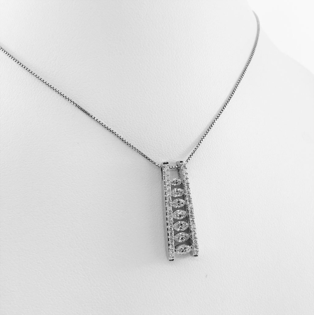 14 kwg diamond ladder pendant, fine jewelry, ny diamond district, 20 days of diamonds, holiday 2017