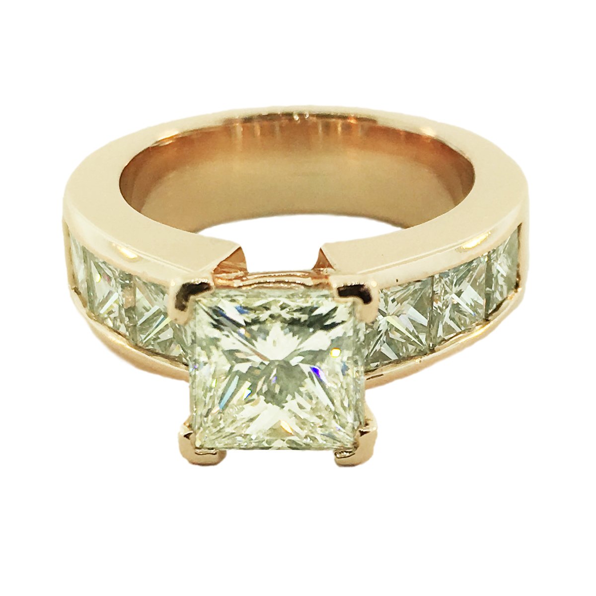 Channel Set Princess Cut Engagement Ring | Grants Jewelry