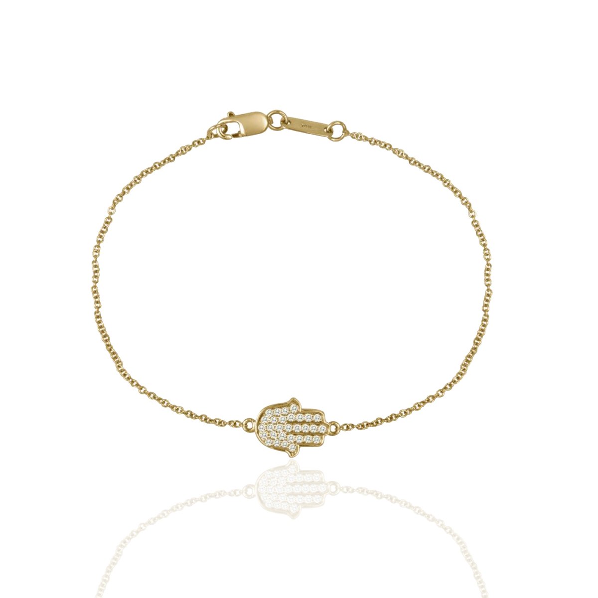 Symbolic Hamsa Hand Yellow Gold Bracelet | Vamp London