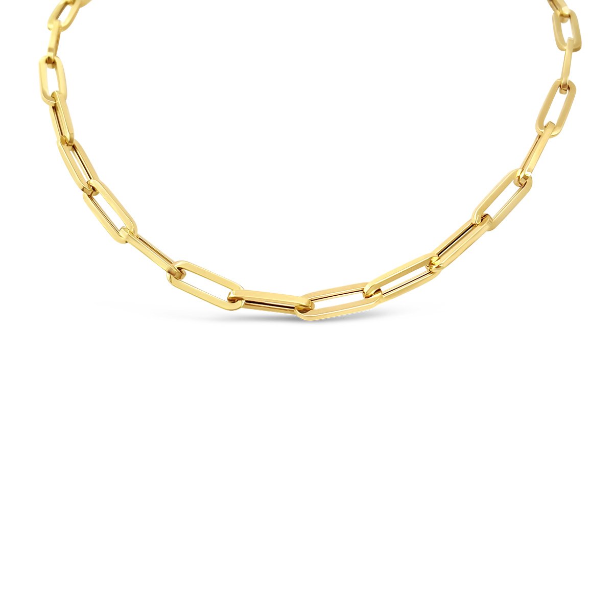 LoveBling 14K White Gold 4mm Paper Clip Link Necklace | eBay